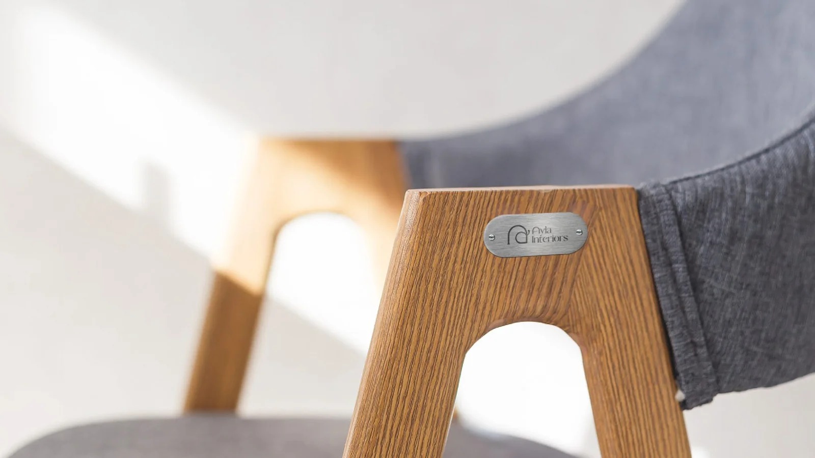 Ayla Interiors tag on a chair